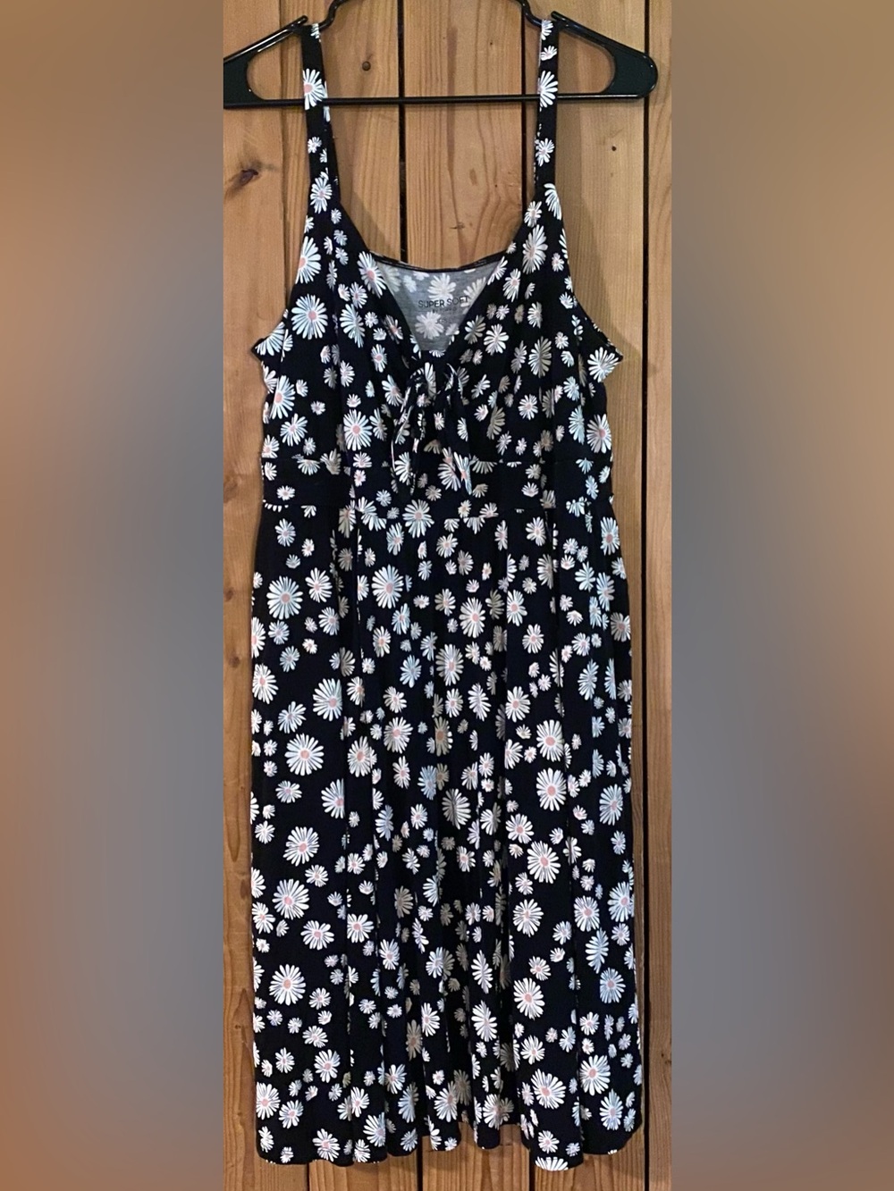 Torrid 2 Black Daisy Skater Dress Super Soft Jersey Tie Front